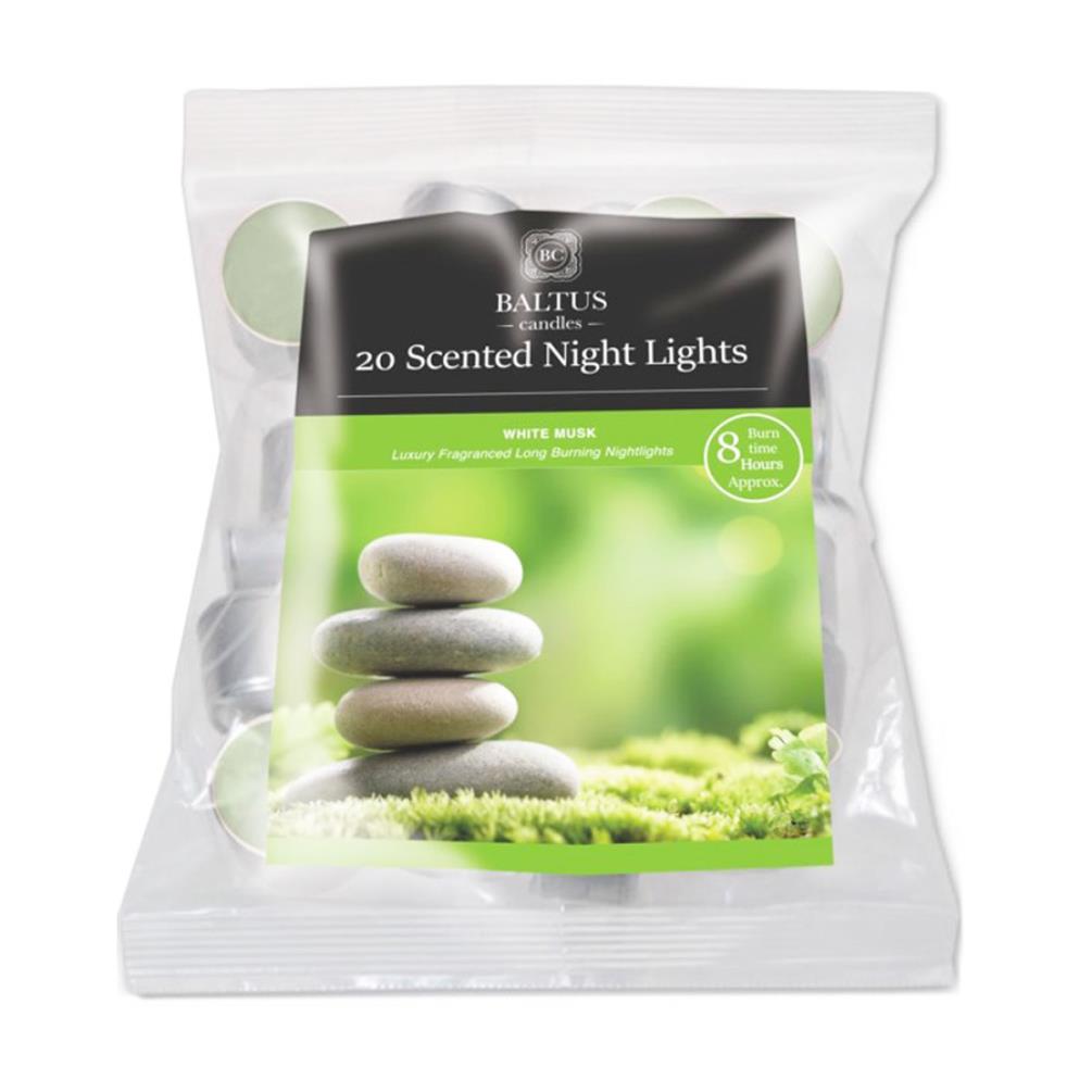 Baltus White Musk 8 Hour Long Burn Tealights (Pack of 20) £3.59